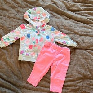 Carter's Floral Hoodie & Pink Pants Matching Set